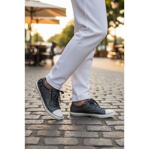 Call It Spring Mens Size 12 Dark Gray Lace Up Side Zip Fashion Sneakers